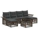 vidaXL Ensemble de canapé de jardin 7 Pièces Gris polyrotin