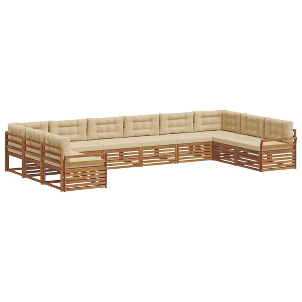 vidaXL Ensembles de canapés 8 pc Naturel et Beige Bois d'Acacia Massif