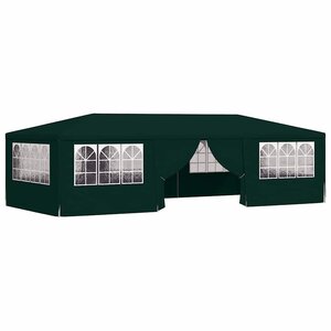 vidaXL Tente de réception avec parois latérales 4x9 m Vert 90 g/m²