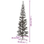 vidaXL Sapin de Noël étroit Noir 180 cm