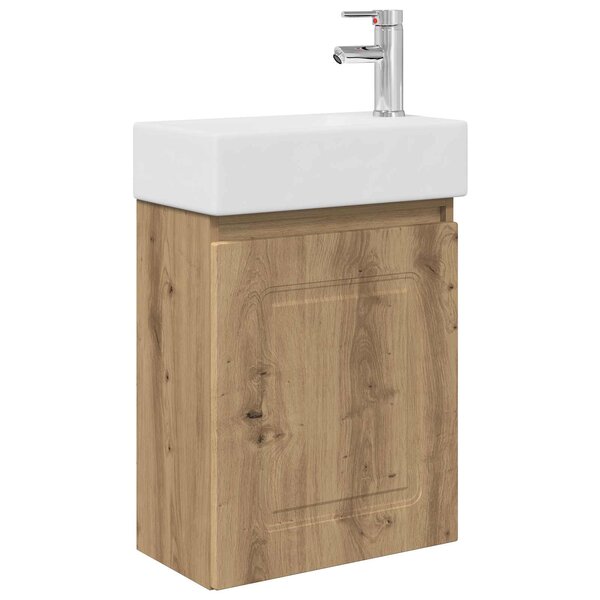 vidaXL Meuble de salle de bain avec robinet Chêne artisanal