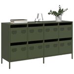 vidaXL Buffet vert olive 135x39x73 5 cm acier laminé à froid