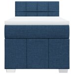 vidaXL Sommier à lattes de lit avec matelas Bleu 100x200 cm Tissu