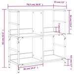 vidaXL Bibliothèque chêne fumé 78 5x33x82 cm bois d'ingénierie