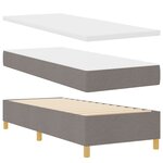 vidaXL Lit à ressorts avec matelas et banc Taupe 80x200 cm Tissu