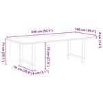 vidaXL Table à manger marron clair bois de chêne massif rectangulaire