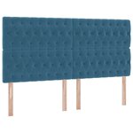 vidaXL Lit de Rangement avec matelas Bleu foncé 180 x 200 cm Velours