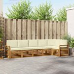 vidaXL Ensemble de canapés d'extérieur 6 pc Naturel et Crème Polyester