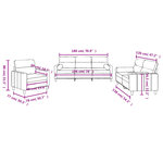 vidaXL Ensemble de canapés 3 Pièces avec coussins taupe tissu