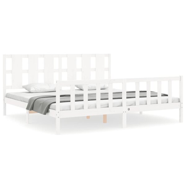 vidaXL Cadre de lit sans matelas blanc bois de pin massif