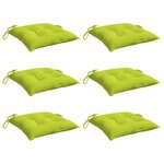 vidaXL Coussins de chaise lot de 6 vert brillant 40x40x7 cm