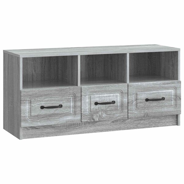 vidaXL Meuble TV Sonoma gris 102 x 34 5 x 47 cm Bois d'ingénierie