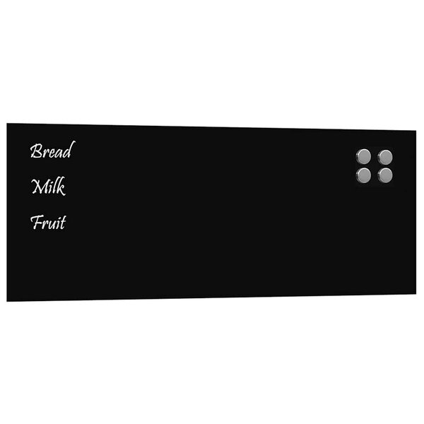 vidaXL Tableau noir magnétique mural Noir 80x30 cm Verre trempé