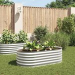 vidaXL Lit surélevé de jardin 160x80x44 cm Acier galvanisé Argenté