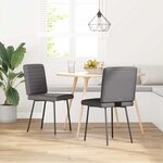 vidaXL Chaises à manger lot de 2 gris similicuir