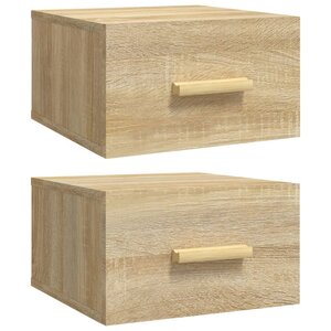 vidaXL Tables de chevet murales 2 Pièces chêne sonoma 35x35x20 cm