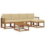 vidaXL Ensemble de canapés d'extérieur 6 pc Naturel et Beige