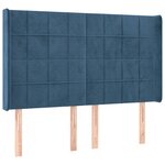 vidaXL Sommier à lattes de lit matelas et LED Bleu foncé 140x200 cm