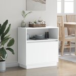 vidaXL Buffet avec LED Blanc 71x34 5x75 cm en Bois Nécessaire