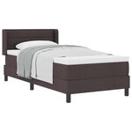 vidaXL Lit à ressorts avec tête de lit Marron foncé 200 x 80 cm tissu