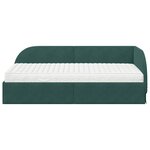 vidaXL Cadre de lit d'angle avec matelas 2 Pièces Vert Velours