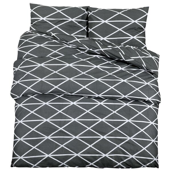 vidaXL Ensemble de housse de couette Gris 260x220 cm Coton