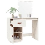 vidaXL Coiffeuse avec LED Blanc 95x50x133 5 cm Bois de pin massif