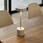 Lampe de table sans fil Roby 30 cm - Touch en aluminium - Blanc mat - LED