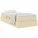 vidaXL Lit avec rangement et matelas Crème 100 x 200 cm Polyester
