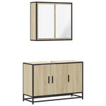 vidaXL Ensemble de meubles de salle de bain 2 Pièces chêne sonoma