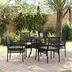 vidaXL Ensemble de salle à manger pour jardin 5 Pièces Noir Poly rotin