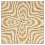 vidaXL Tapis Naturel et Blanc 120 x 120 cm Jute