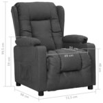 vidaXL Fauteuil inclinable Gris foncé Tissu