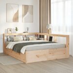 vidaXL Lit bibliothèque sans matelas 160x200 cm bois massif de pin