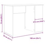 vidaXL Bureau chêne artisanal 100x55x75 cm bois d'ingénierie
