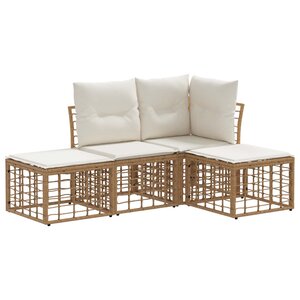 vidaXL Ensemble de canapés d'extérieur Naturel Polyester