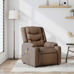 vidaXL Fauteuil de massage inclinable Marron Tissu