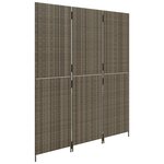 vidaXL Cloison de séparation 3 panneaux gris résine tressée