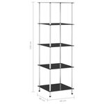 vidaXL Étagère 5 niveaux Noir 40x40x130 cm Verre trempé