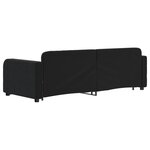 vidaXL Lit de jour avec gigogne et tiroirs sans matelas noir 80x200 cm