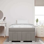 vidaXL Cadre de lit avec matelas Taupe 120 x 200 cm tissu
