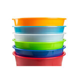 Corbeille papier q-connect plastique resistant 13l       275x285mm coloris bleu        translucide
