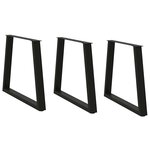 vidaXL Pieds de table à manger en V 3 pièces Noir 70 x (72-73 3) cm Acier