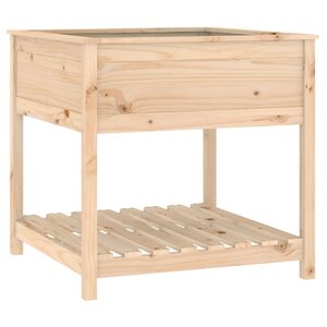 vidaXL Jardinière avec étagère 82 5x82 5x81 cm Bois massif de pin