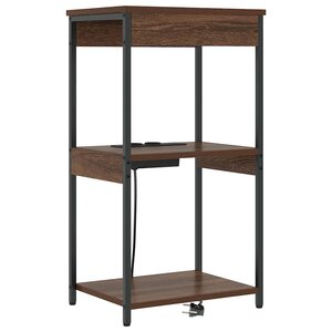 vidaXL Table de nuit avec station de chargement Chêne marron