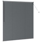 vidaXL Store de Fenêtre avec des rideaux Gris foncé Aluminium