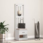 vidaXL Portemanteau SANDNES blanc 45x40x159 5 cm bois massif pin