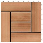 vidaXL Carreau de terrasse 22 Pièces Teck 30 x 30 cm WPC