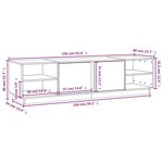 vidaXL Meuble TV Gris 156x40x40 cm Bois de pin massif