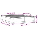 vidaXL Cadre de lit sans matelas cire marron 180x200cm bois pin massif